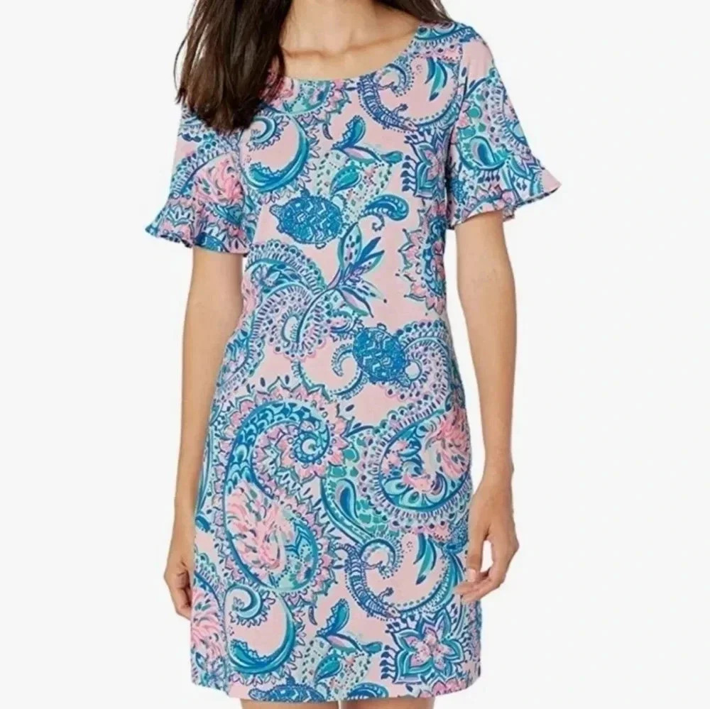Lilly Pulitzer Women’s Mellorie Paisley Casual Mini Dress Multicolor Size XS.